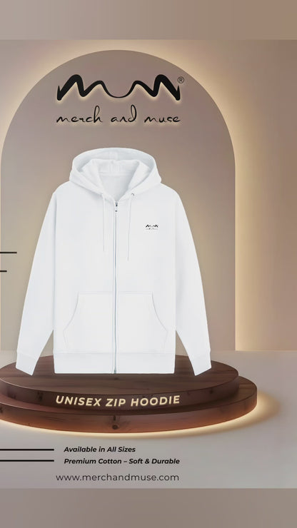 Premium Black Unisex Zip-Up Hoodie | 400 GSM Heavyweight Cotton Fleece