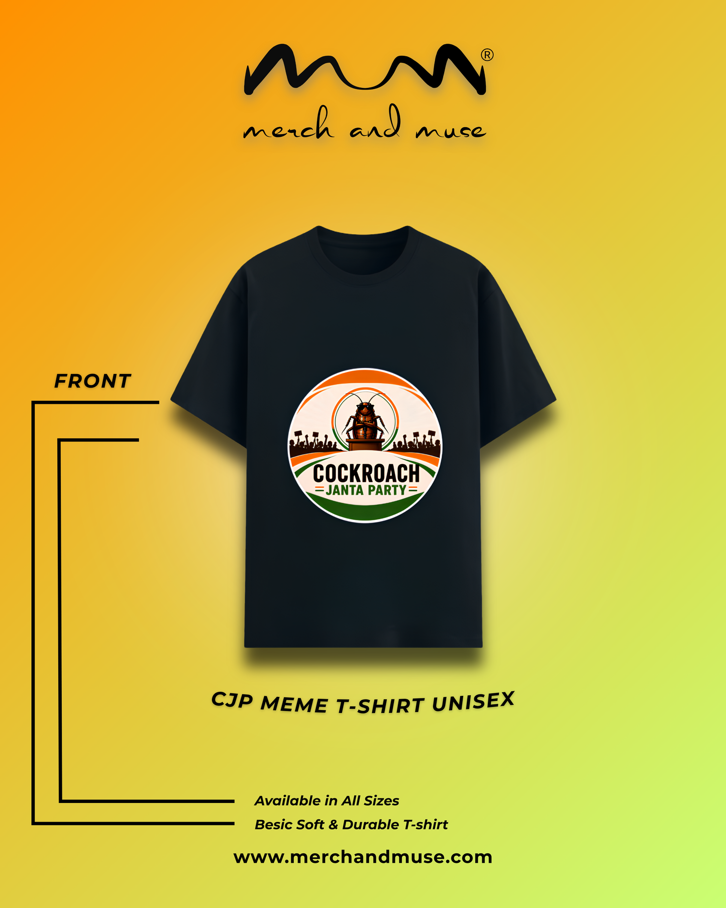 Cockroach Janata Party Unisex T-Shirt - Quirky Graphic Tee