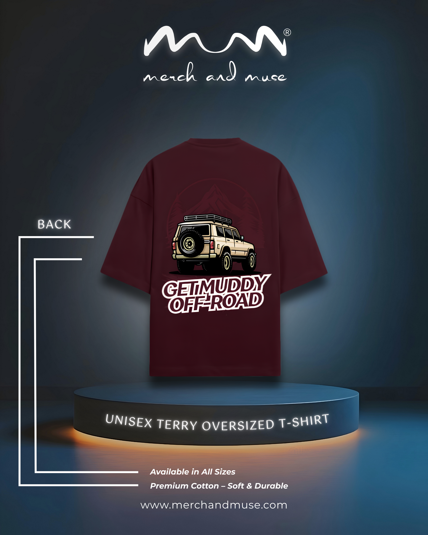 Get Muddy Off-Road Premium Unisex Oversized T-Shirt - 260 GSM Terry Knit