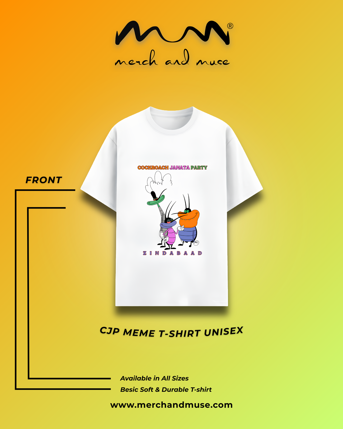 Cockroach Janata Party Meme T-Shirt for Men & Women | Merch And Muse