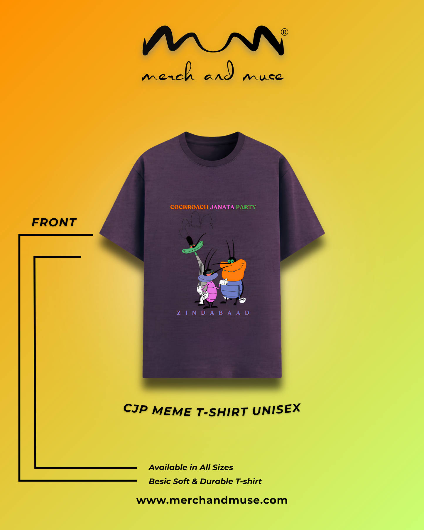 Cockroach Janata Party Meme T-Shirt for Men & Women | Merch And Muse