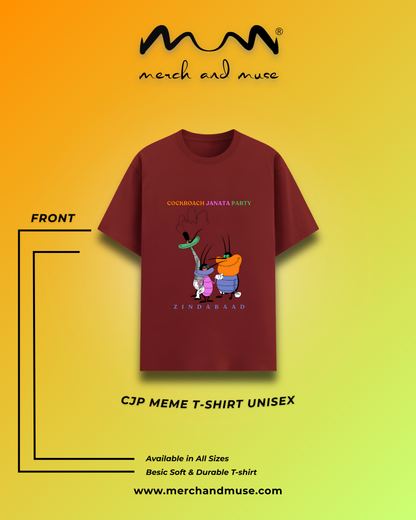 Cockroach Janata Party Meme T-Shirt for Men & Women | Merch And Muse
