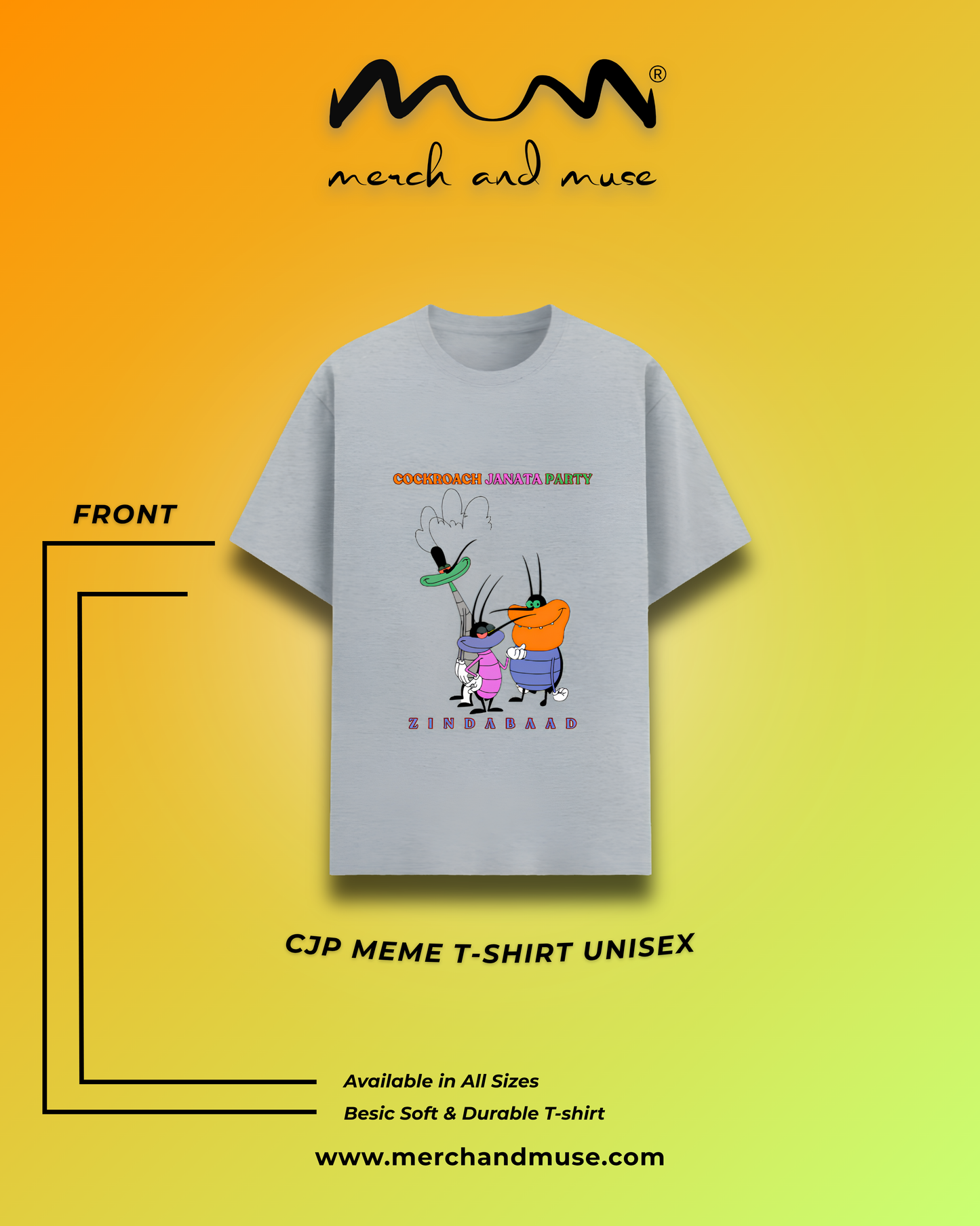 Cockroach Janata Party Meme T-Shirt for Men & Women | Merch And Muse
